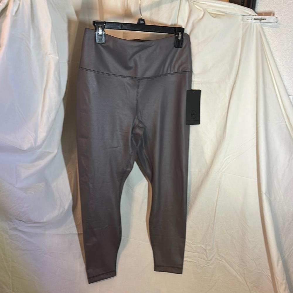Pewter Gray High-Waisted ankle length Leggings 90 degree by reflex nwt